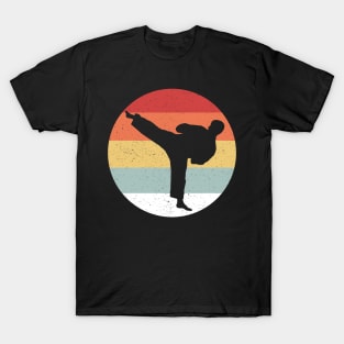 Karate Retro Vintage 70s 80s Silhouette Distressed T-Shirt